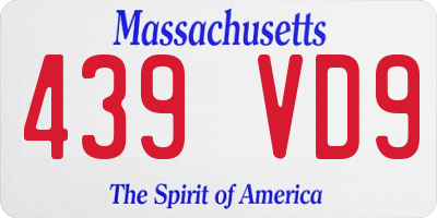 MA license plate 439VD9