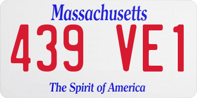 MA license plate 439VE1