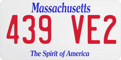MA license plate 439VE2