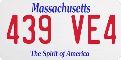 MA license plate 439VE4