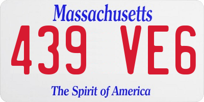 MA license plate 439VE6
