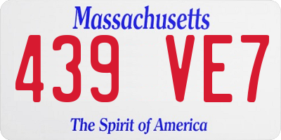 MA license plate 439VE7