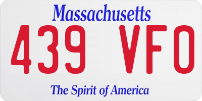 MA license plate 439VF0