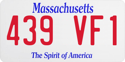 MA license plate 439VF1