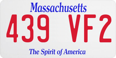 MA license plate 439VF2