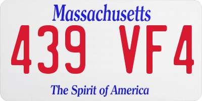 MA license plate 439VF4