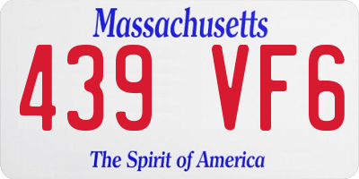 MA license plate 439VF6