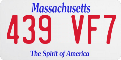 MA license plate 439VF7