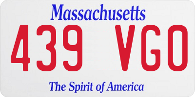 MA license plate 439VG0