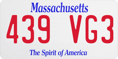 MA license plate 439VG3