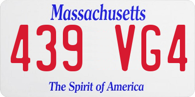 MA license plate 439VG4