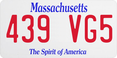 MA license plate 439VG5