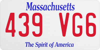 MA license plate 439VG6