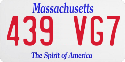 MA license plate 439VG7