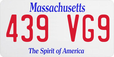 MA license plate 439VG9