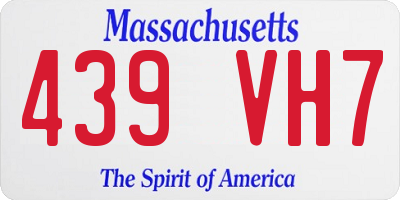 MA license plate 439VH7
