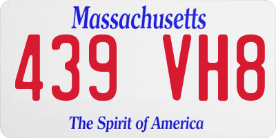 MA license plate 439VH8