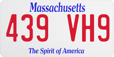 MA license plate 439VH9