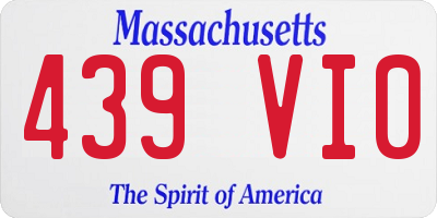 MA license plate 439VI0