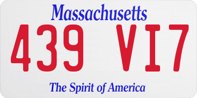 MA license plate 439VI7