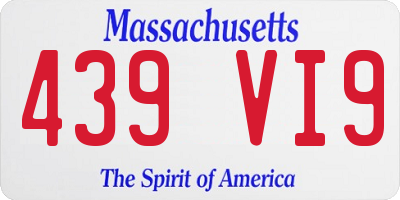 MA license plate 439VI9