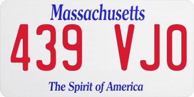 MA license plate 439VJ0