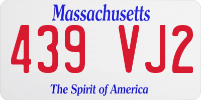 MA license plate 439VJ2