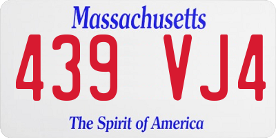 MA license plate 439VJ4