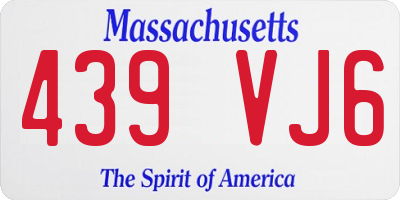 MA license plate 439VJ6