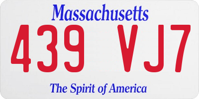 MA license plate 439VJ7