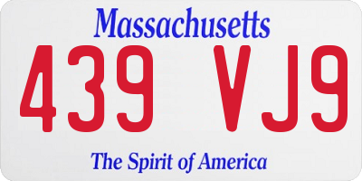 MA license plate 439VJ9