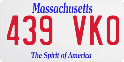 MA license plate 439VK0