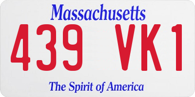 MA license plate 439VK1
