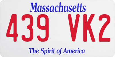 MA license plate 439VK2
