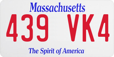 MA license plate 439VK4