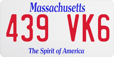 MA license plate 439VK6