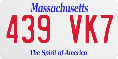 MA license plate 439VK7