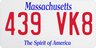 MA license plate 439VK8
