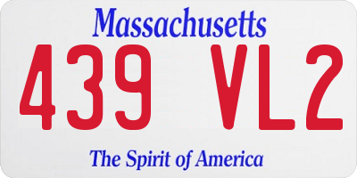 MA license plate 439VL2