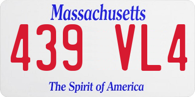 MA license plate 439VL4