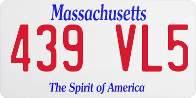 MA license plate 439VL5