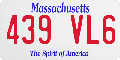 MA license plate 439VL6