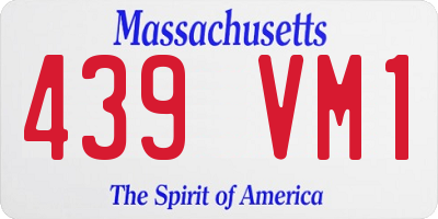 MA license plate 439VM1
