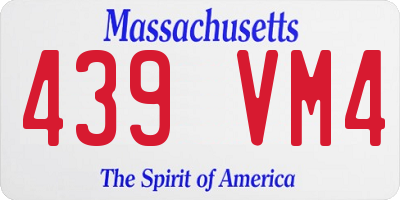 MA license plate 439VM4