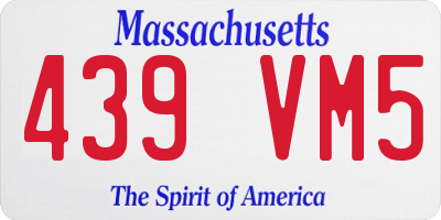MA license plate 439VM5