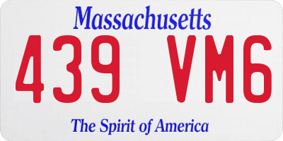 MA license plate 439VM6