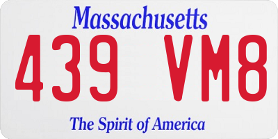 MA license plate 439VM8