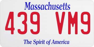 MA license plate 439VM9