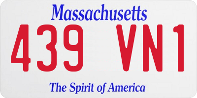 MA license plate 439VN1