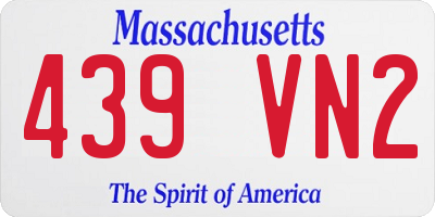 MA license plate 439VN2